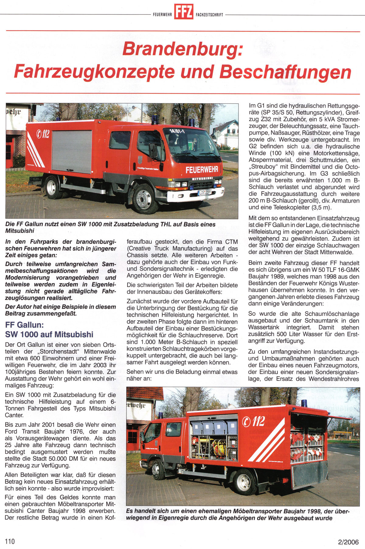 Zeitungsartikel © Feuerwehr Fachzeitschrift
